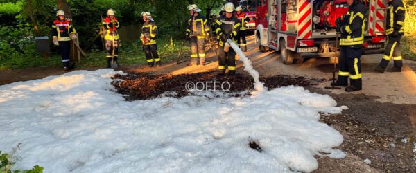 Brennender Laubhaufen