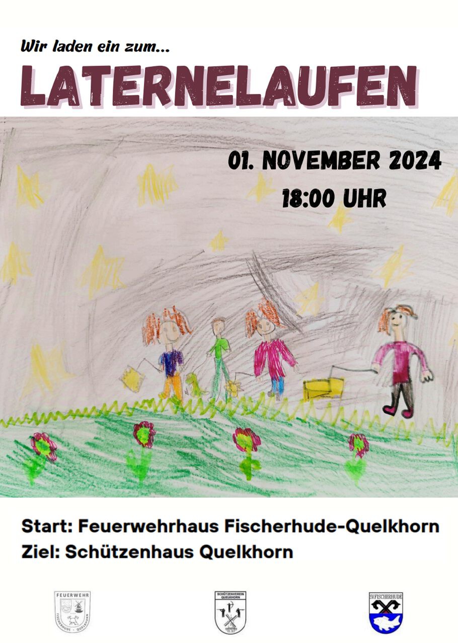 Laterne laufen in Fischerhude Quelkhorn 2024 am 1. November mit der Feuerwehr.